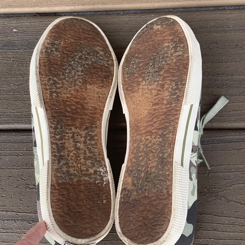 Women’s Size 6 Superga Italian Fashion Sneakers Green Multi‎ Color Camouflage - Picture 7 of 9